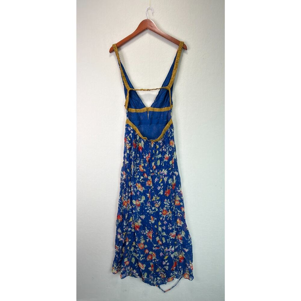 Rixo Charlotte Maxi Dress Blue Floral Size S - Picture 10 of 11